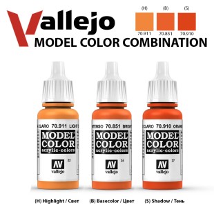 Краска для моделизма Vallejo "Model Color" №8 Combination (70.911, 70.851, 70.910)