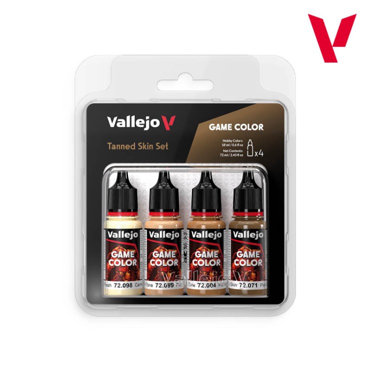 Набор 4 краски Vallejo Game Color "Tanned Skin" для моделизма