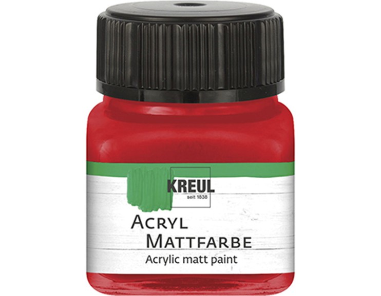 Акрил матовый Kreul "Acryl Mattfarbe" 75255 Brilliant Red (ярко-красная), 20 мл