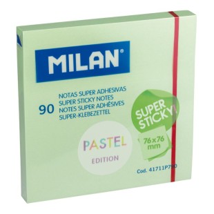 Бумага для заметок самоклеящаяся "MILAN" зеленая, 76х76мм, 90л