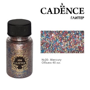 Глиттер в банке Cadence "Glitter Powder" 45мл, №20 желтый/красный/синий