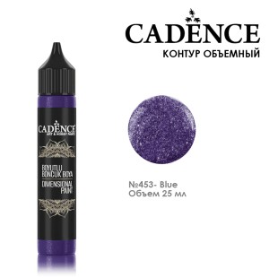 Рельефный контур акриловый Cadence "Dimensional Paint Glitter" 25мл, 453 синий