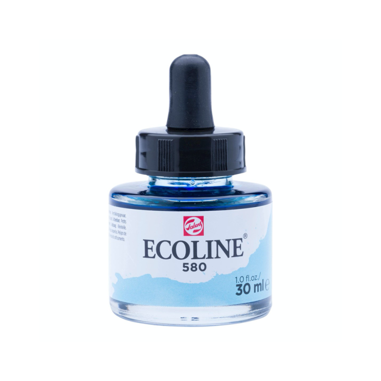 Акварель жидкая "Ecoline" №580 Голубой пастельный, 30 мл