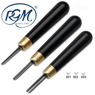 Набор резцов по линолеуму "RGM" с усиленной ручкой, 3 штуки (№301, 302, 303)