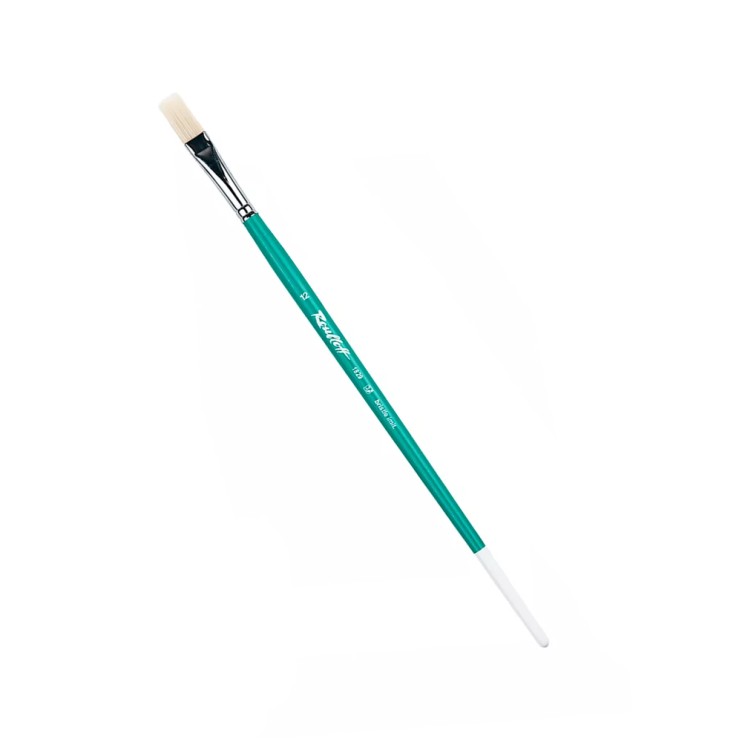 Кисть имитация щетины плоская "серия 1829" №12, длинная ручка