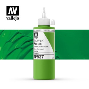 Акриловая краска Vallejo "Studio" #937 Fluorescent Green (Зеленый флюоресцентный), 200мл