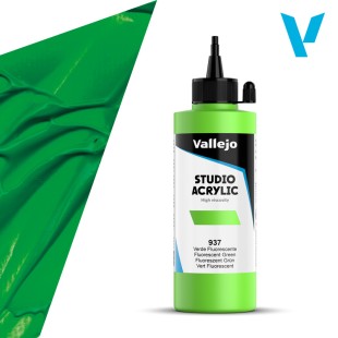 Акрил Vallejo "Studio" 937 Fluorescent Green (Зеленый флюо), 200мл