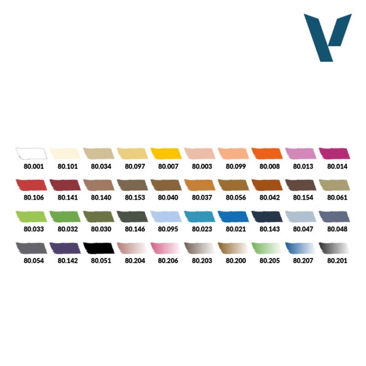 Набор Vallejo Wizkids "Basic Starter" 80.260, 40 красок по 8мл + кисть №0