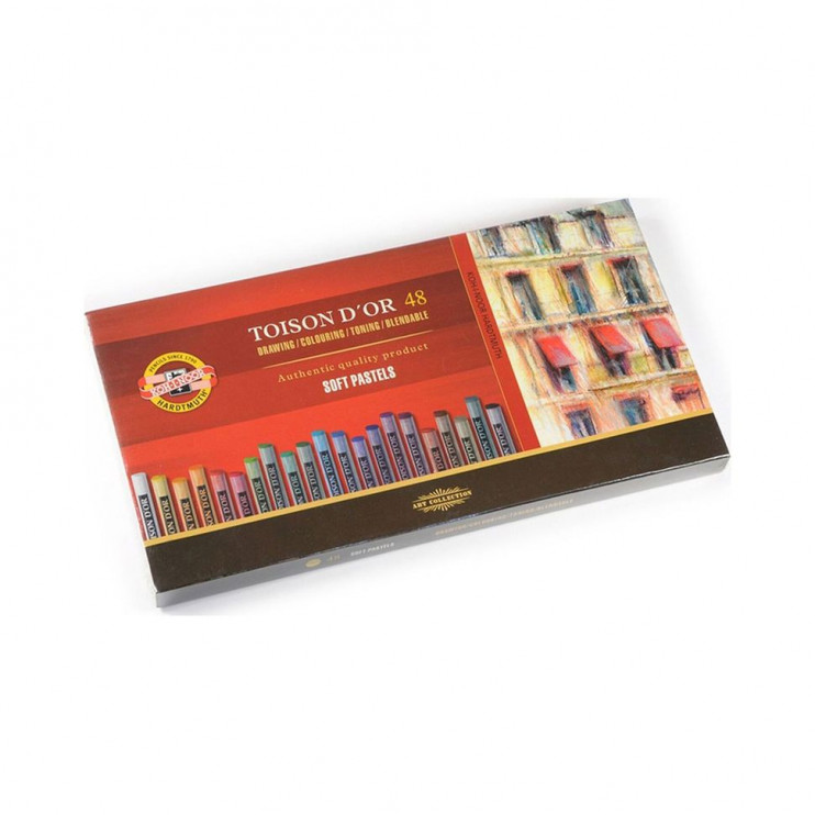 Набор сухой экстра мягкой пастели Koh-i-noor "Toison D'or" 48 цветов в деревянном пенале