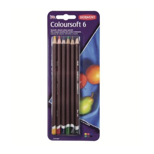 Набор цветных карандашей Derwent "Coloursoft" 6 оттенков в блистере (0701025)