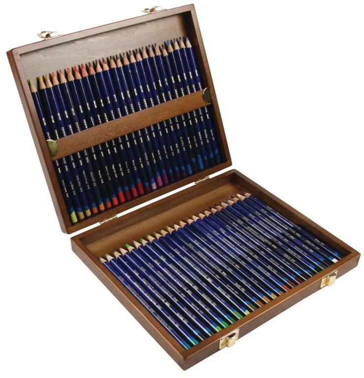 Набор акварельных карандашей "Inktense" 48 штук в деревянной упаковке (2300151)