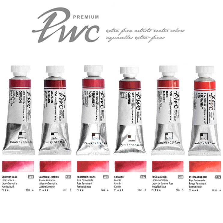 Краска акварельная SH "PWC" 6 туб (№503, 504, 506, 507, 508, 512) по 15мл