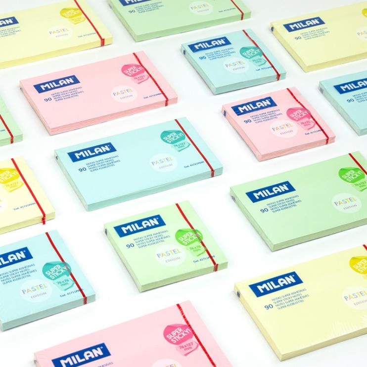 Бумага для заметок самоклеящаяся "MILAN" розовая, 76х76мм, 90л