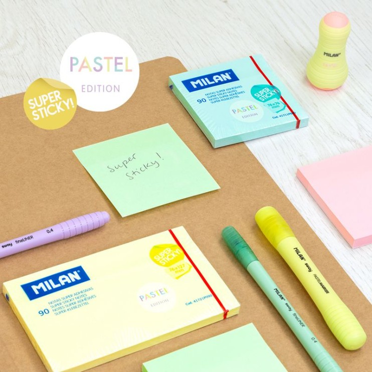 Бумага для заметок самоклеящаяся "MILAN" розовая, 76х76мм, 90л