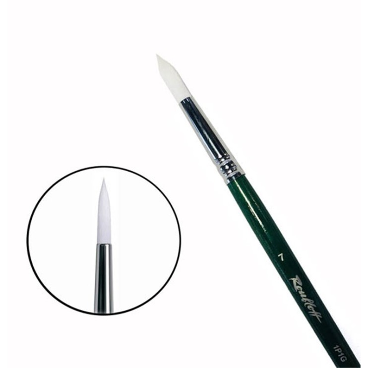 Кисть синтетика жемчужная круглая "1Р1G" №7 ручка длинная