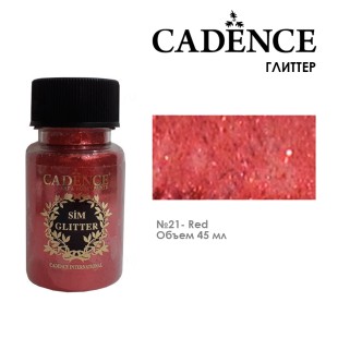 Глиттер в банке Cadence "Glitter Powder" 45мл, №21 красный