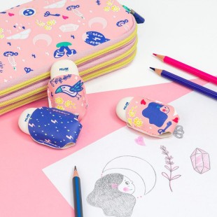 Ластик каучуковый Milan "Magic" овальный в чехле (5 х 2,3 х 0,9 см)