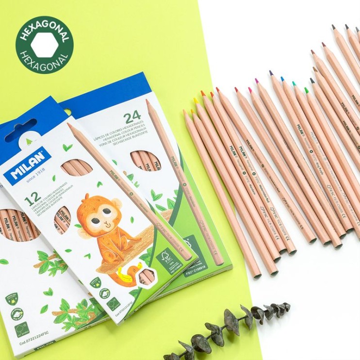 Набор цветных карандашей "Milan" 24 цвета, шестигранные, грифель 2.9мм