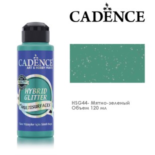Краска акриловая Cadence "Hybrid Glitter" 120мл №HSG44 мятно-зеленый с серебристыми блестками