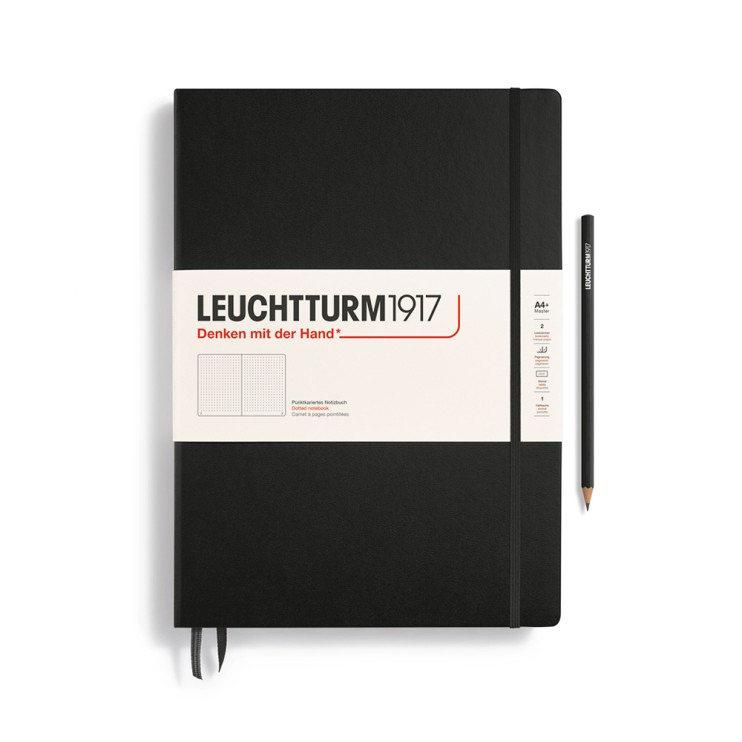 Блокнот в точку Leuchtturm1917 "Master" A4+, 117л,100гр/м², твердая обложка,Черный (327366)