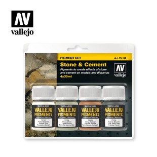 Набор сухих пигментов Vallejo "Pigments Stone & Cement" 4 цвета, Камень и цемент
