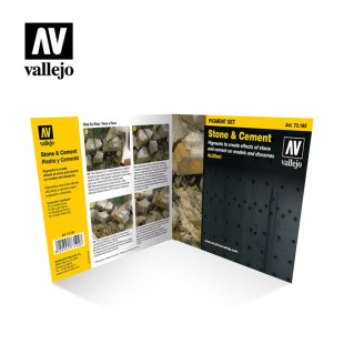 Набор сухих пигментов Vallejo "Pigments Stone & Cement" 4 цвета, Камень и цемент
