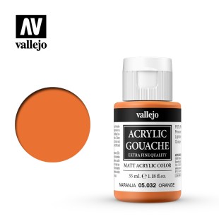 Гуашь-темпера Vallejo "Acrylic Gouache" 05.032 Кадмий оранжевый, 35 мл