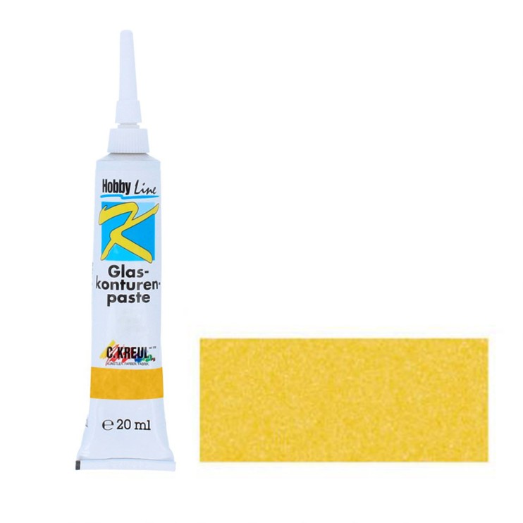 Контурная краска по стеклу Hobby line "Glas-konturen paste" туба 20 мл,  золото классическое