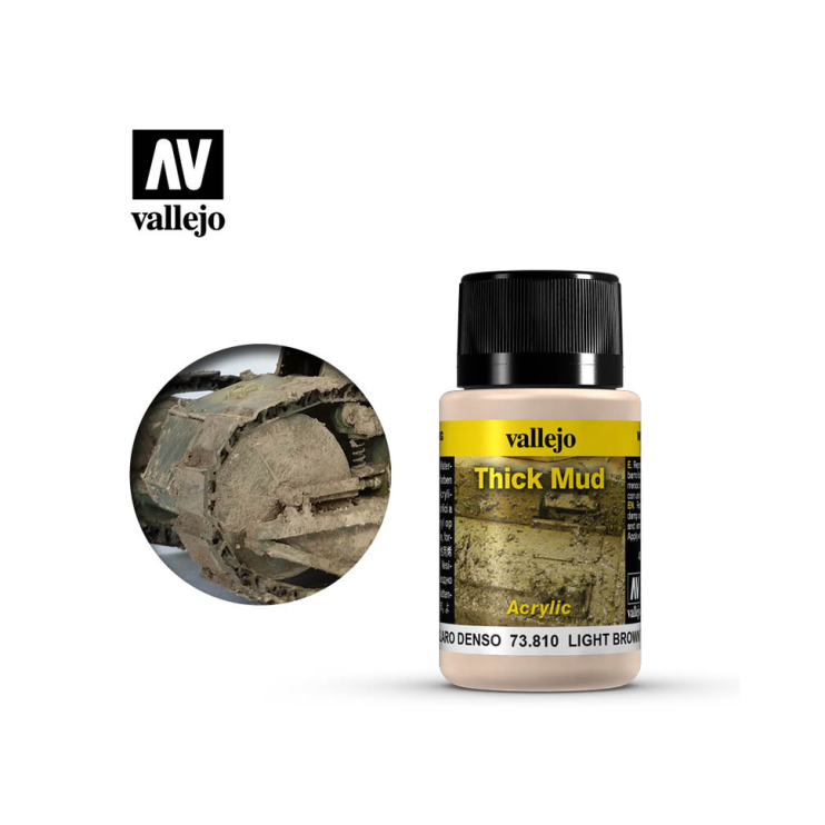 Краска для сборных моделей Vallejo, серия "Weathering Effects", цвет 73.810 Light Brown Mu (Густая грязь светло-коричневая)