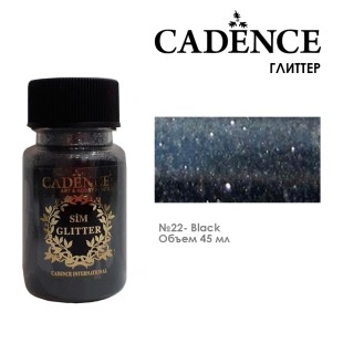 Глиттер в банке Cadence "Glitter Powder" 45мл, №22 черный