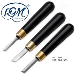 Набор резцов по линолеуму "RGM" с усиленной ручкой, 3 штуки (№307, 308, 309)