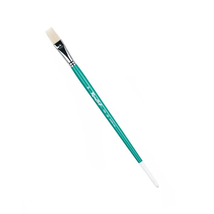 Кисть имитация щетины плоская "серия 1829" №16, длинная ручка