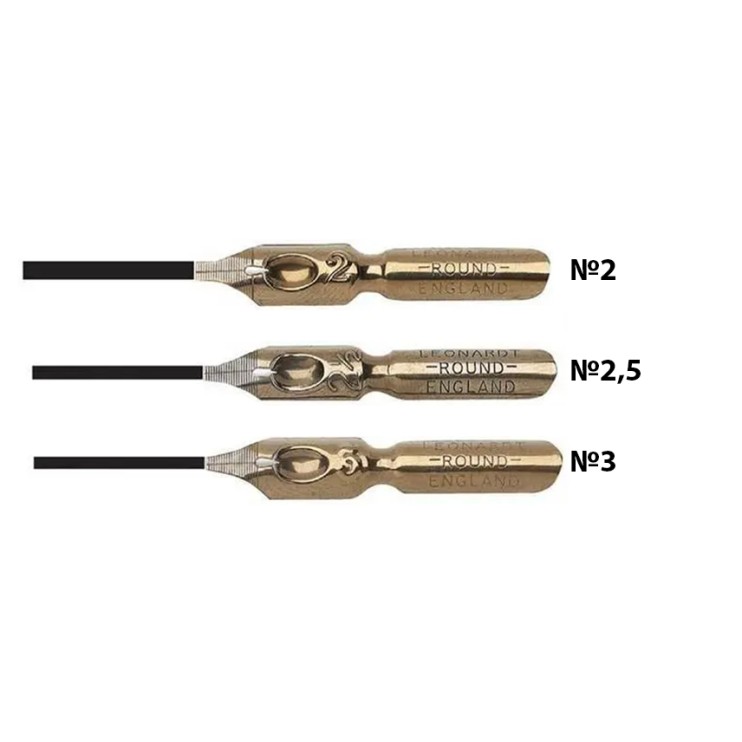 Набор из 3 перьев "Leonardt Round Hand" №2, №2,5, №3