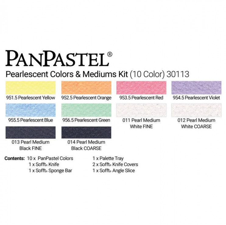 Набор сухой пастели PanPastel "Pearlescent Colors & Mediums" 10 цветов PP30113