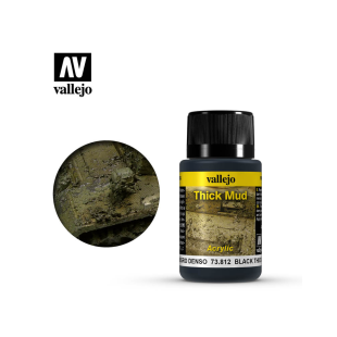 Краска для сборных моделей Vallejo, серия "Weathering Effects", цвет 73.812 Black Mud (Густая грязь черная)