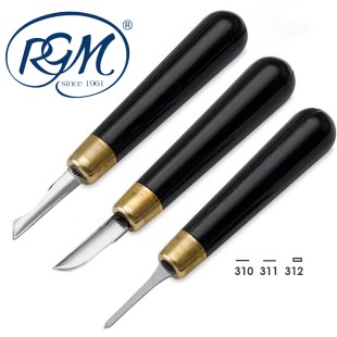 Набор резцов по линолеуму "RGM" с усиленной ручкой, 3 штуки (№310, 311, 312)