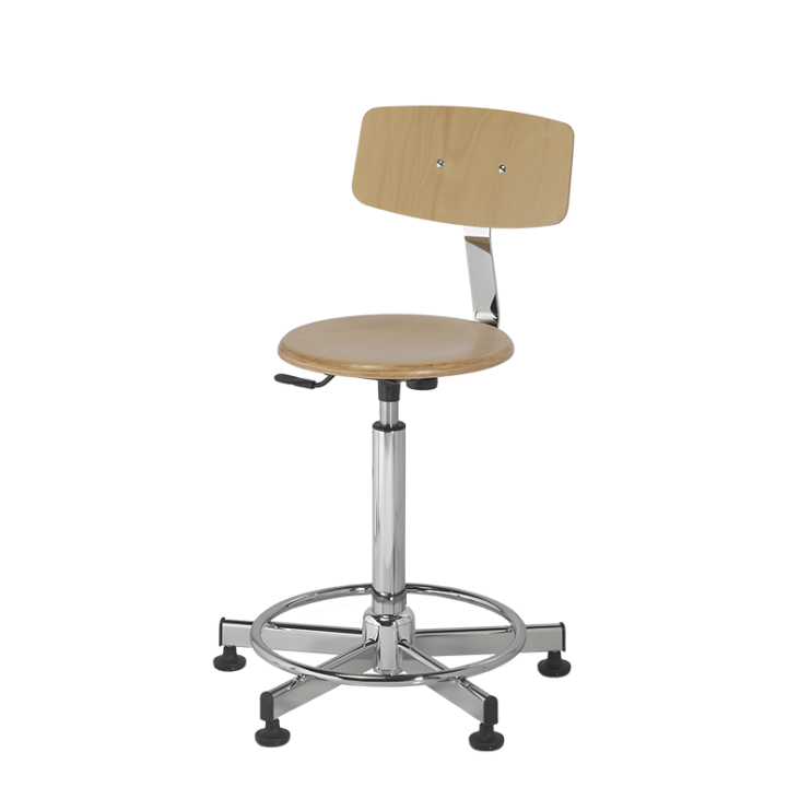 Стул-вертушка Fome "2043" с деревянным сидением и спинкой