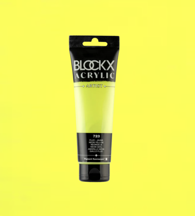 Акрил Blockx Artist №723 Neon yellow/ Желтый флуо, 120мл.