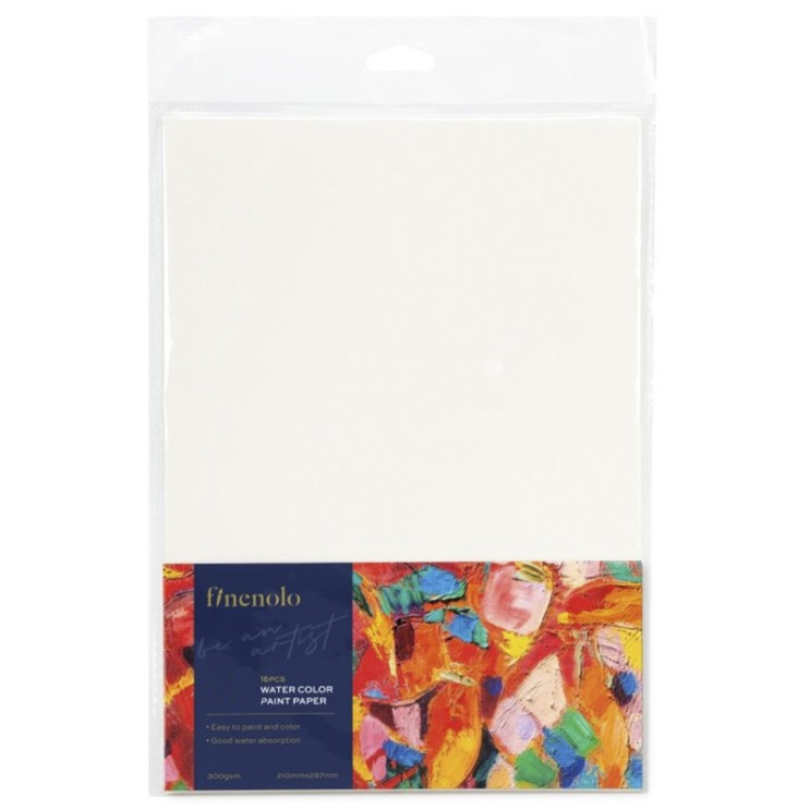 Бумага для акварели "Finenolo" A5, 16л, 300гр/м², в пластиковой упаковке