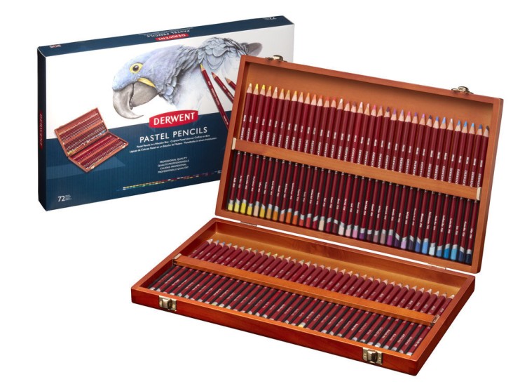 Набор пастельных карандашей Derwent "Pastel" 72 штук в деревянной упаковке (2300343)