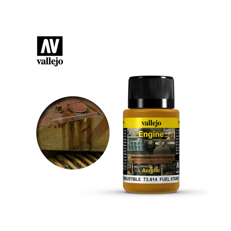 Краска для сборных моделей Vallejo, серия "Weathering Effects", цвет 73.814 Engine (Топливные пятна)