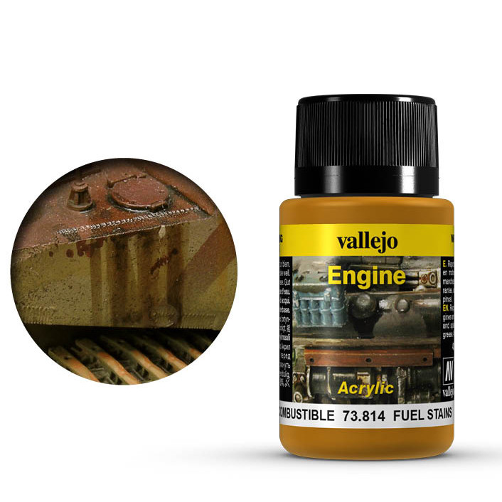 Краска для сборных моделей Vallejo, серия "Weathering Effects", цвет 73.814 Engine (Топливные пятна)