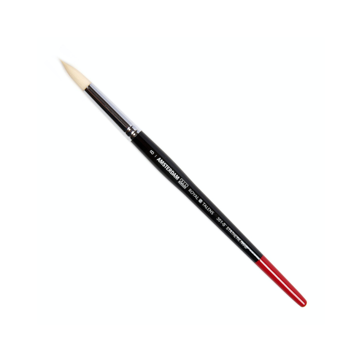 Кисть для рисования синтетика жесткая круглая Royal Talens "Amsterdam 351" №8 на короткой ручке