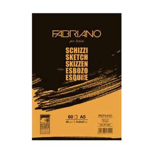 Блок бумаги Fabriano "Schizzi" А5, 60л, 90гр/м², мелкозернистая (57714821)