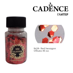Глиттер в банке Cadence "Glitter Powder" 45мл, №24 красный шестиугольник