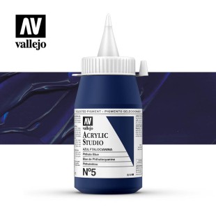 Акриловая краска Vallejo "Studio" #5 Phthalocyanine Blue (Синий фтало), 1л