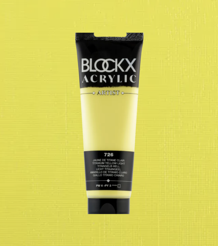Акрил Blockx Artist №726 Titanium yellow light/ Титановый желтый светлый, 120мл