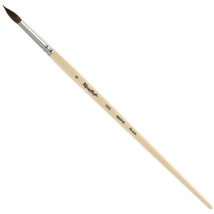 Кисть для акварели белка круглая "1412" №6, длинная ручка