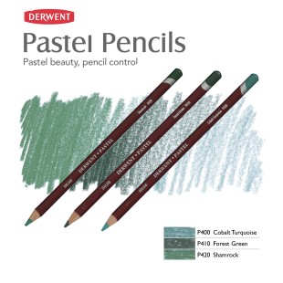 Комплект пастельных карандашей Derwent "Pastel" зеленые оттенки (P420, P410, P400)