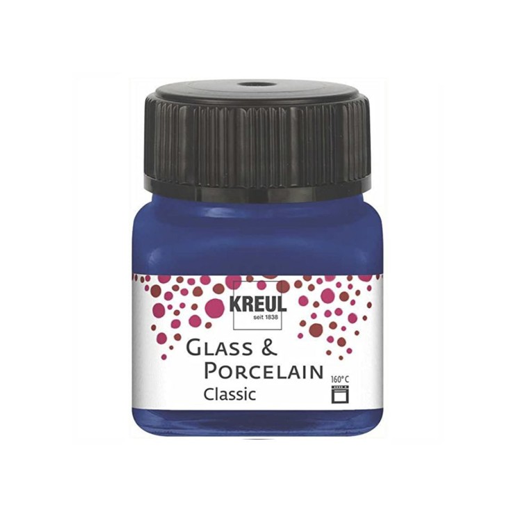 Краска по стеклу и фарфору Kreul "Classic" 20 мл, синий королевский (покрывная)